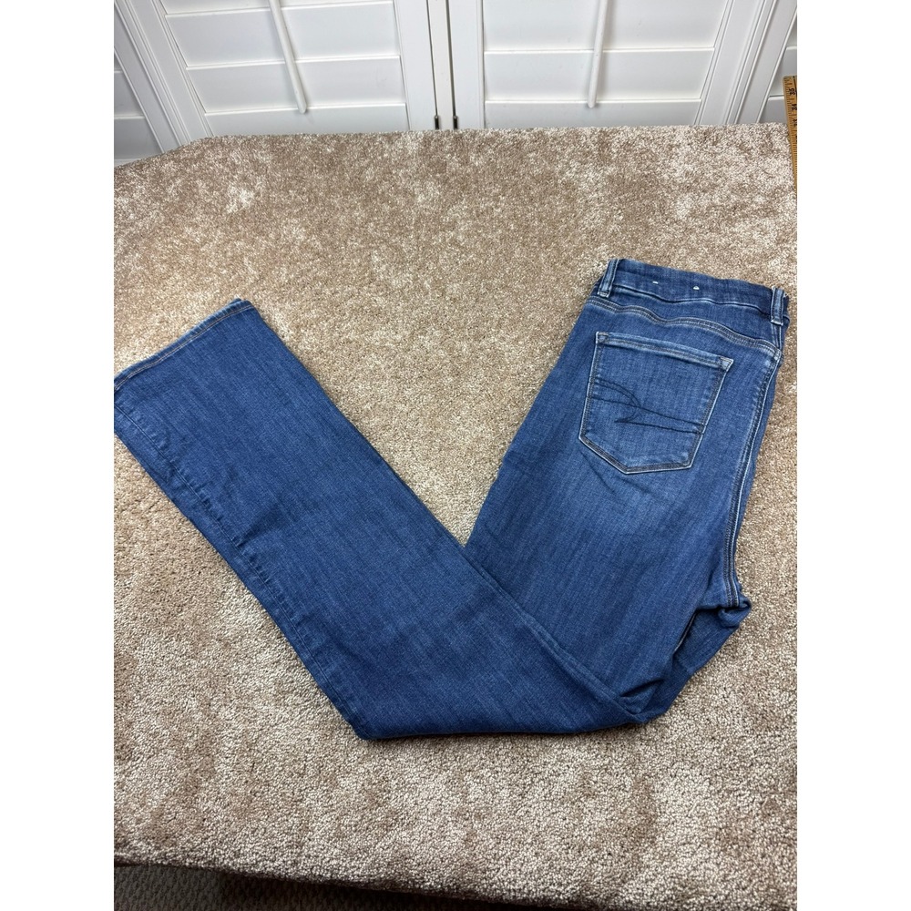 American Eagle Curvy Skinny Kick Jeans Womens 10 Long Medium Wash Stretch Denim